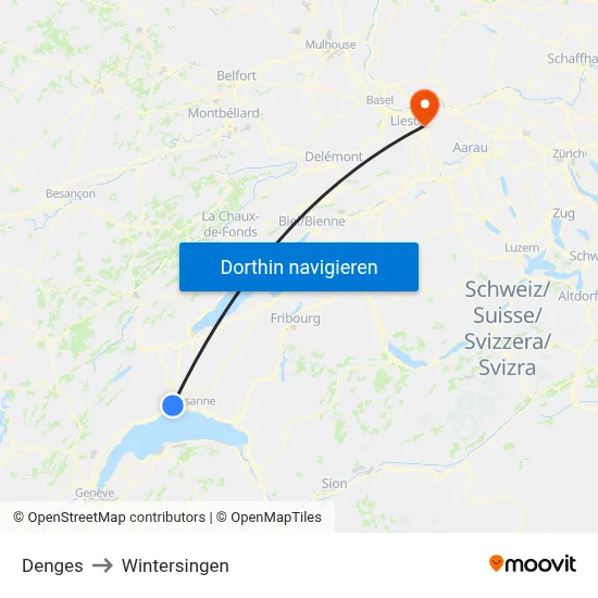 Denges to Wintersingen map
