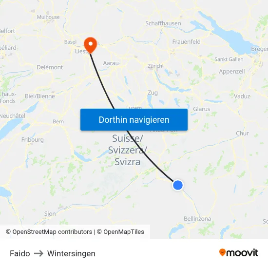 Faido to Wintersingen map