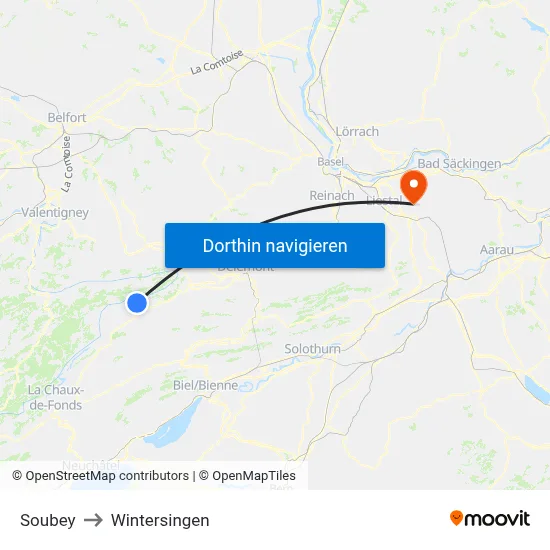 Soubey to Wintersingen map