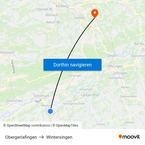 Obergerlafingen to Wintersingen map
