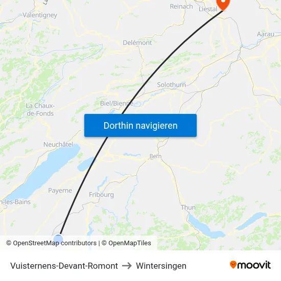 Vuisternens-Devant-Romont to Wintersingen map