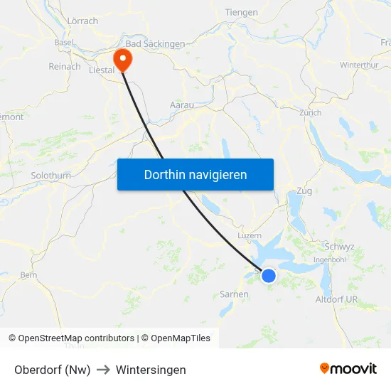 Oberdorf (Nw) to Wintersingen map