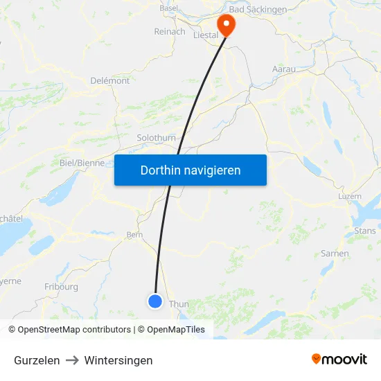 Gurzelen to Wintersingen map