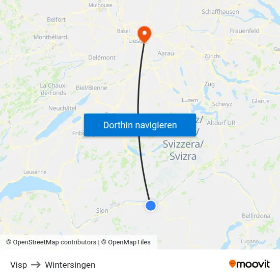 Visp to Wintersingen map