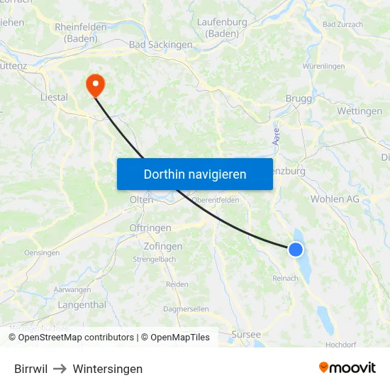 Birrwil to Wintersingen map