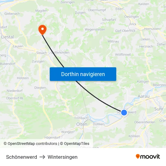 Schönenwerd to Wintersingen map