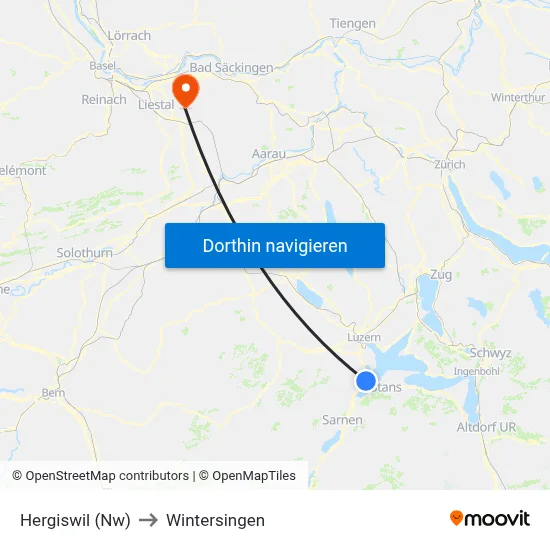 Hergiswil (Nw) to Wintersingen map