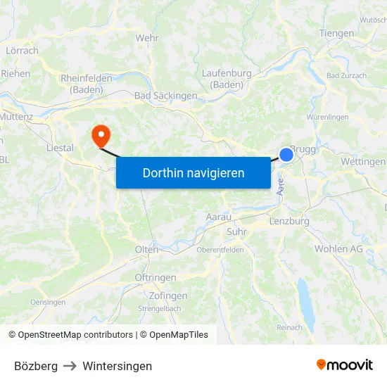 Bözberg to Wintersingen map