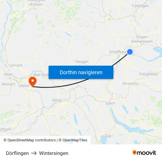Dörflingen to Wintersingen map