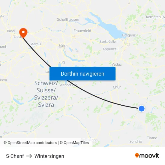 S-Chanf to Wintersingen map