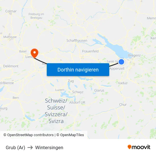 Grub (Ar) to Wintersingen map