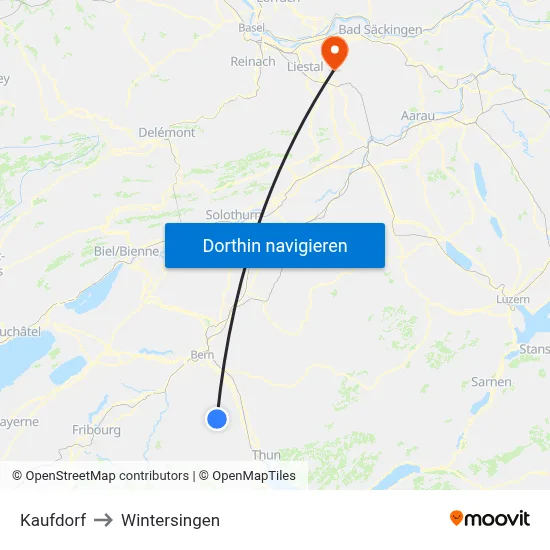 Kaufdorf to Wintersingen map