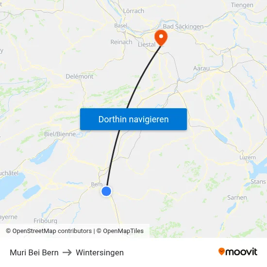 Muri Bei Bern to Wintersingen map