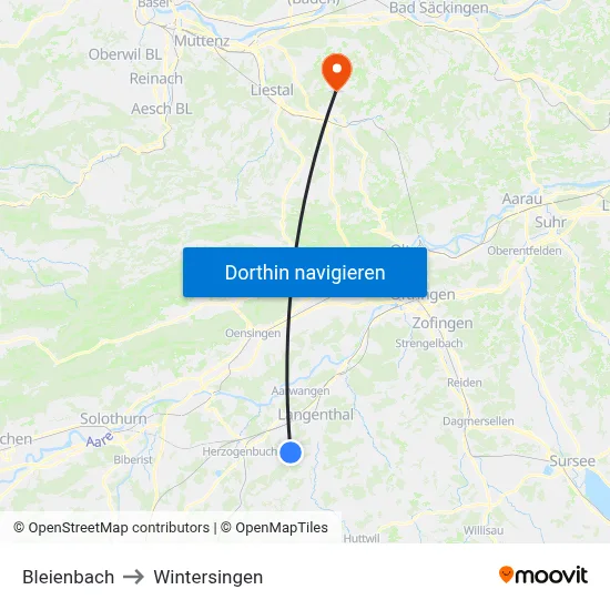 Bleienbach to Wintersingen map