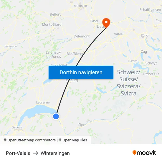 Port-Valais to Wintersingen map