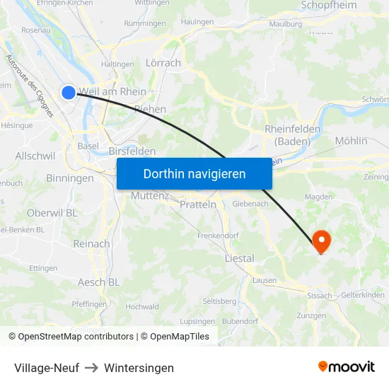 Village-Neuf to Wintersingen map
