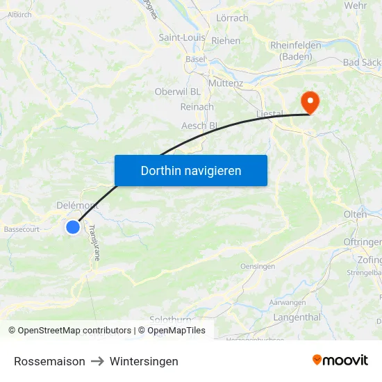 Rossemaison to Wintersingen map