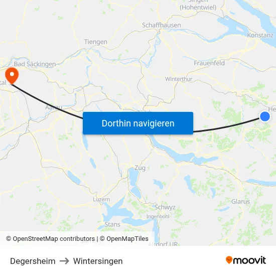Degersheim to Wintersingen map