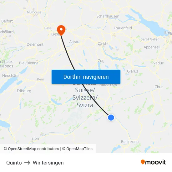 Quinto to Wintersingen map