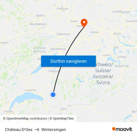 Château-D'Oex to Wintersingen map