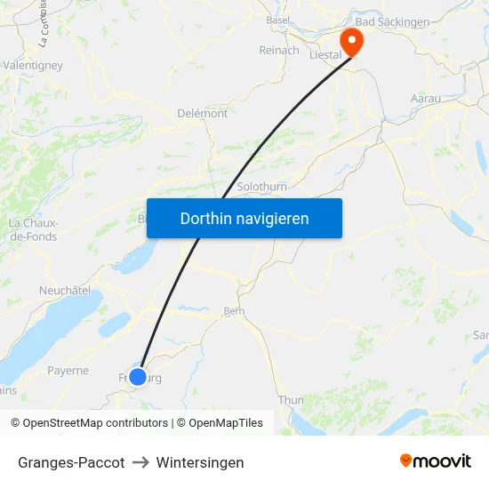 Granges-Paccot to Wintersingen map