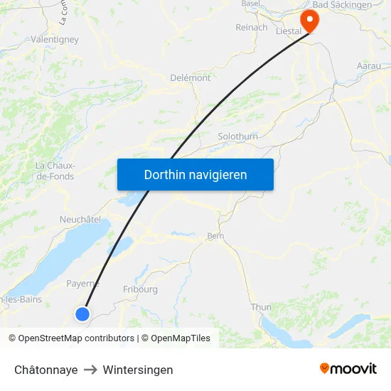 Châtonnaye to Wintersingen map