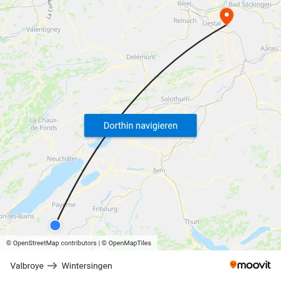 Valbroye to Wintersingen map