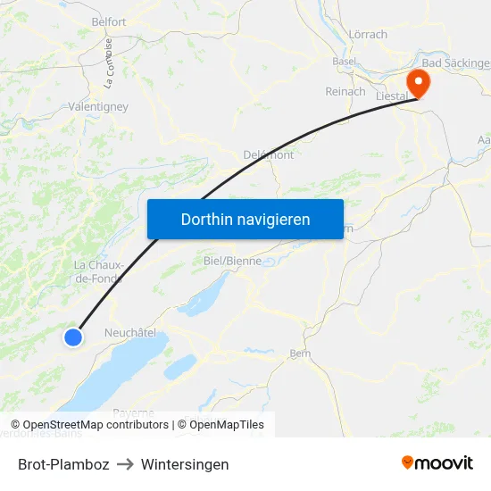 Brot-Plamboz to Wintersingen map
