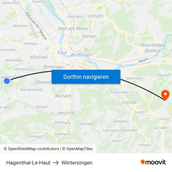 Hagenthal-Le-Haut to Wintersingen map