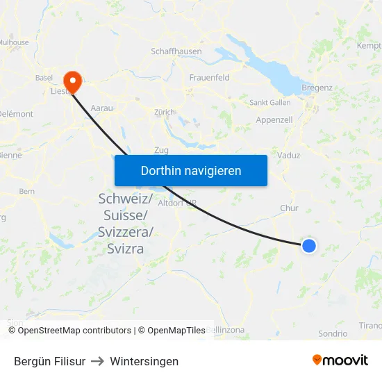 Bergün Filisur to Wintersingen map