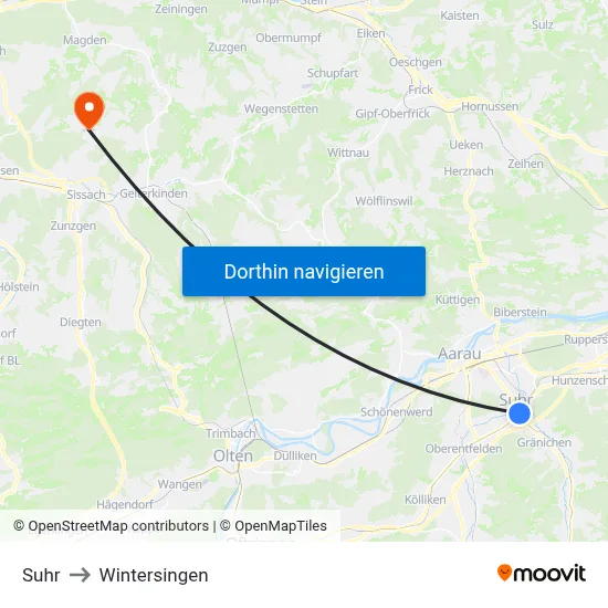 Suhr to Wintersingen map
