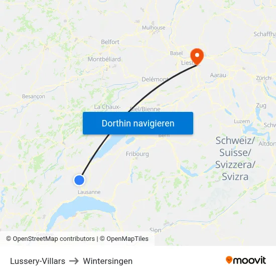 Lussery-Villars to Wintersingen map