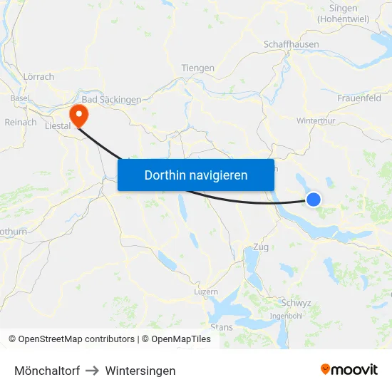 Mönchaltorf to Wintersingen map