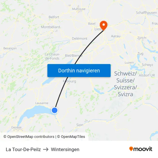 La Tour-De-Peilz to Wintersingen map