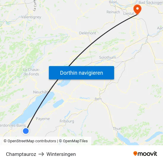 Champtauroz to Wintersingen map