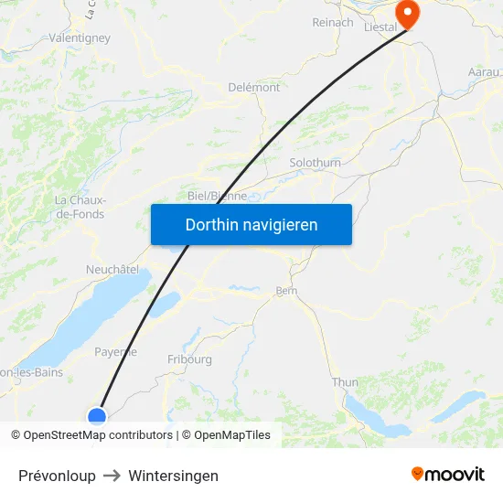 Prévonloup to Wintersingen map