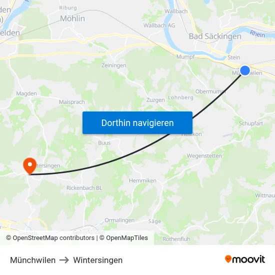 Münchwilen to Wintersingen map