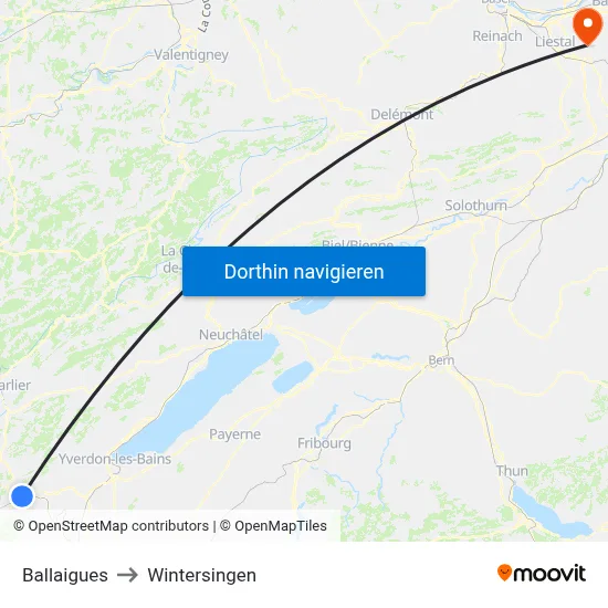 Ballaigues to Wintersingen map