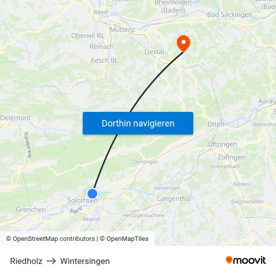 Riedholz to Wintersingen map