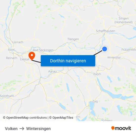 Volken to Wintersingen map