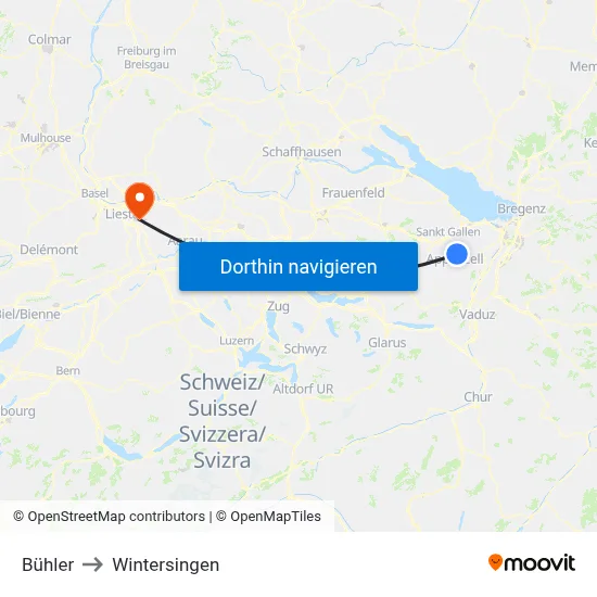 Bühler to Wintersingen map