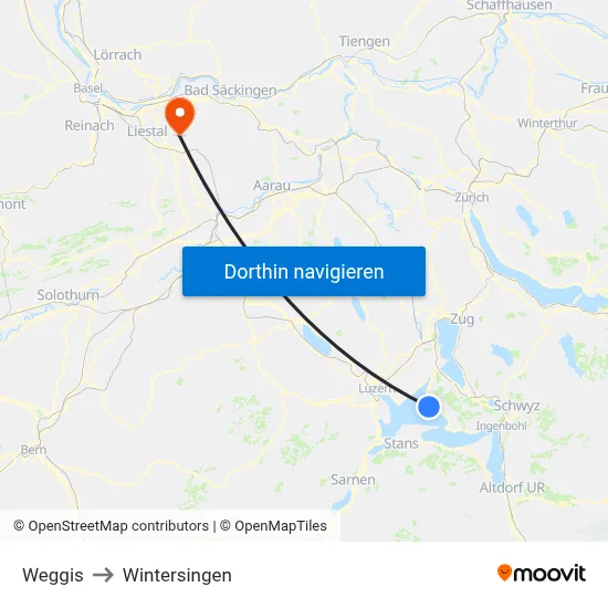 Weggis to Wintersingen map
