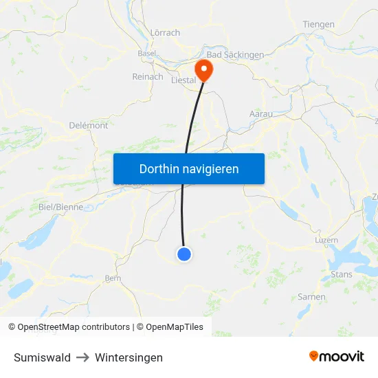 Sumiswald to Wintersingen map