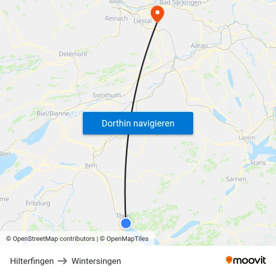 Hilterfingen to Wintersingen map