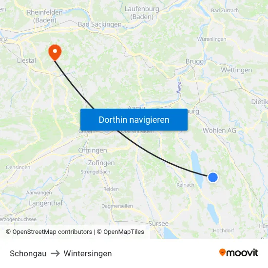 Schongau to Wintersingen map