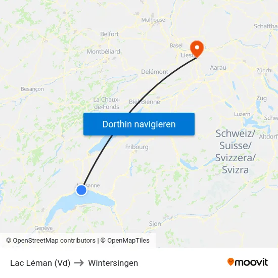Lac Léman (Vd) to Wintersingen map