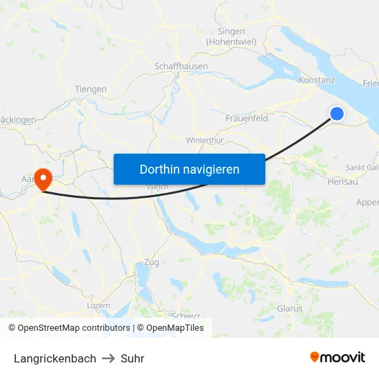 Langrickenbach to Suhr map