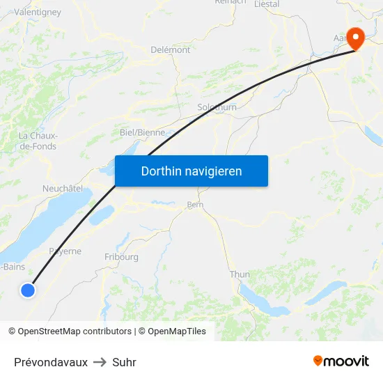 Prévondavaux to Suhr map