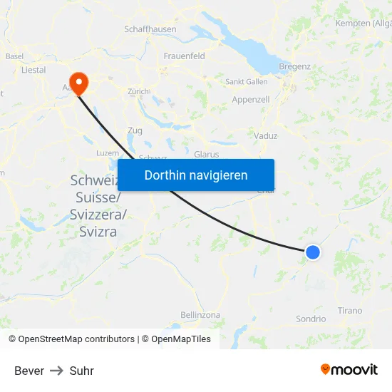 Bever to Suhr map