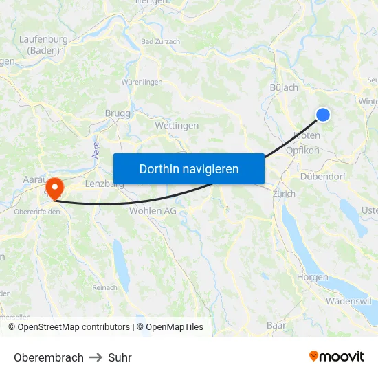 Oberembrach to Suhr map